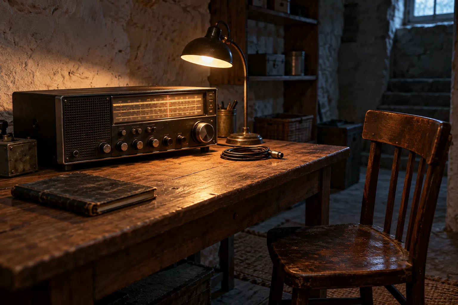 A radio in a safe house